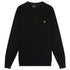 Lyle Scott Cotton Merino Jet Black V Neck Jumper