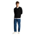 Lyle Scott Cotton Merino Jet Black V Neck Jumper