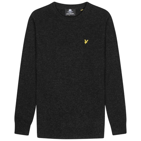Lyle Scott Crew Neck Lambswool Charcoal Marl Blend Jumper