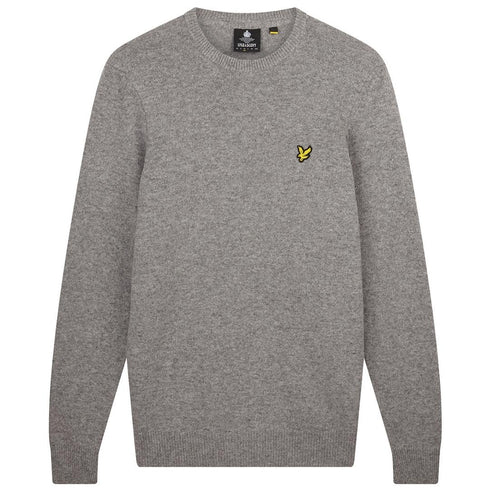 Lyle Scott Crew Neck Lambswool Mid Grey Marl Blend Jumper