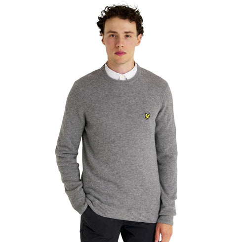 Lyle Scott Crew Neck Lambswool Mid Grey Marl Blend Jumper
