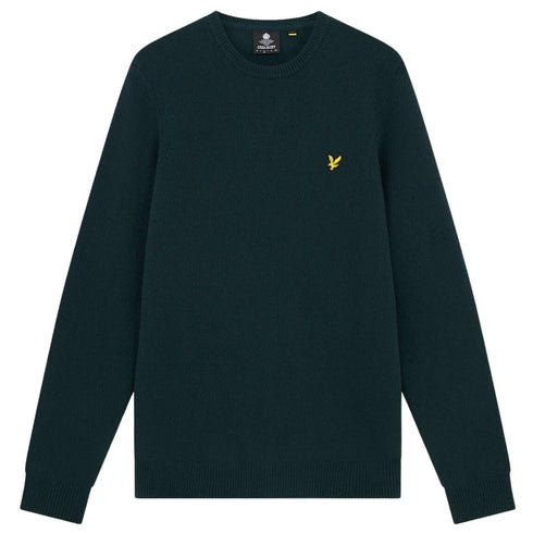 Lyle Scott Crew Neck Lambswool Dark Green Blend Jumper