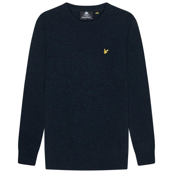 Lyle Scott Crew Neck Lambswool Dark Navy Marl Blend Jumper