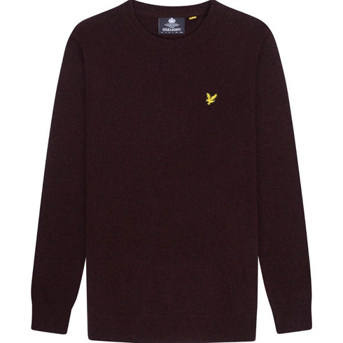 Lyle Scott Crew Neck Lambswool Burgundy Marl Blend Jumper