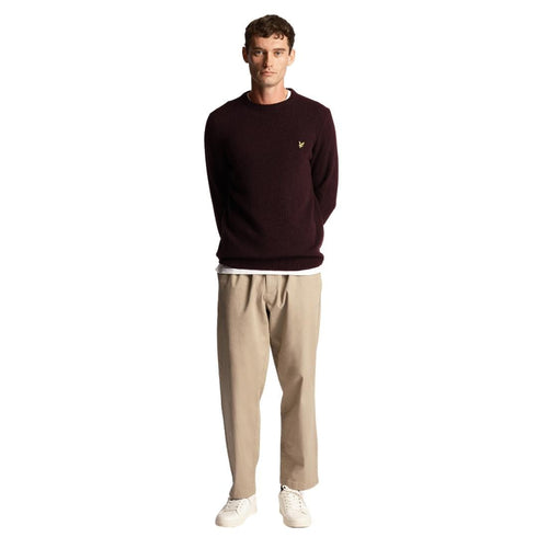 Lyle Scott Crew Neck Lambswool Burgundy Marl Blend Jumper