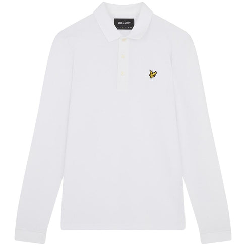 Lyle & Scott Branded Chestogo White Long Sleeve Polo Shirt SP400VOG 626