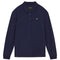 Lyle Scott Branded Chest Logo Navy Blue Long Sleeve Polo Shirt