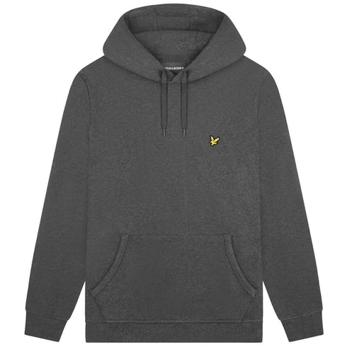 Lyle Scott Branded Charcoal Marl Pull Over Hoodie