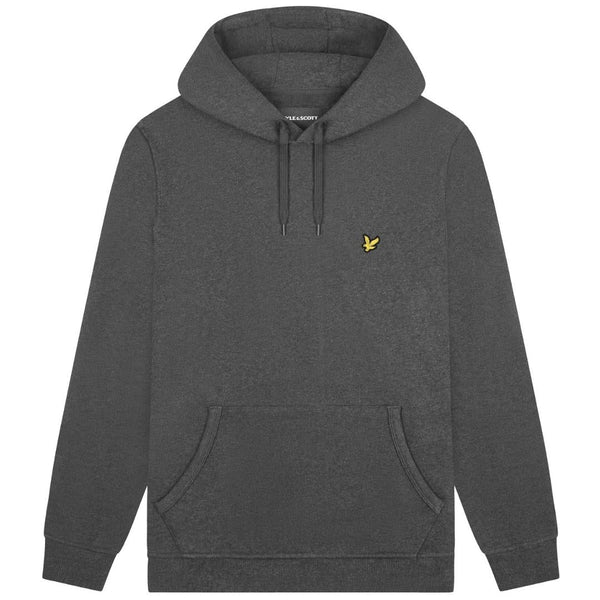Lyle Scott Branded Charcoal Marl Pull Over Hoodie