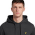 Lyle Scott Branded Charcoal Marl Pull Over Hoodie
