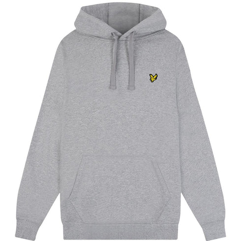 Lyle Scott Branded Mid Grey Marl Pull Over Hoodie