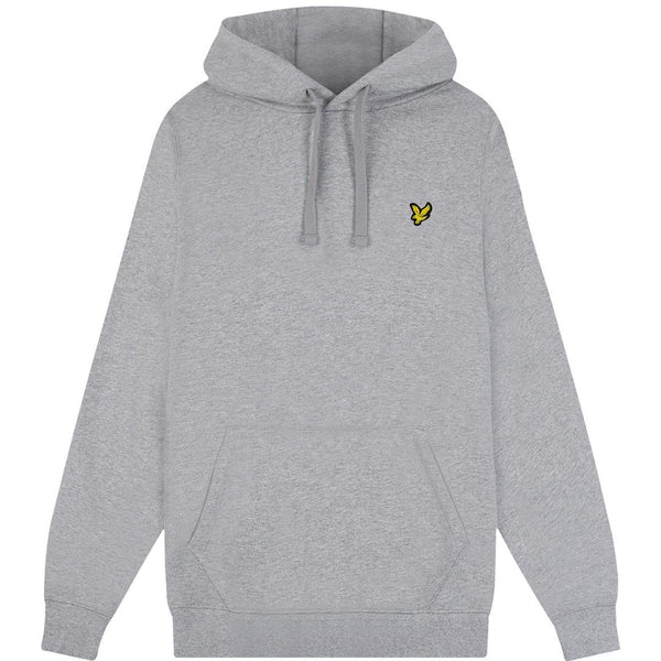 Lyle Scott Branded Mid Grey Marl Pull Over Hoodie