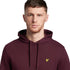 Lyle Scott Branded Burgundy Pull Over Hoodie