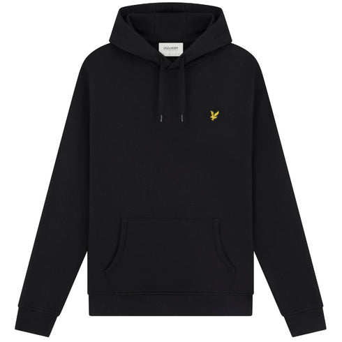 Lyle Scott Branded Jet Black Pull Over Hoodie
