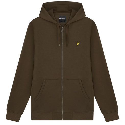 Lyle Scott Branded Olive Zip Up Hoodie