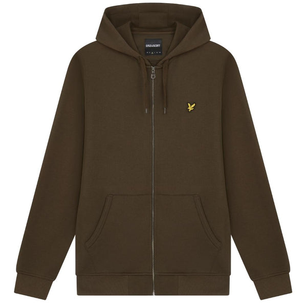 Lyle Scott Branded Olive Zip Up Hoodie