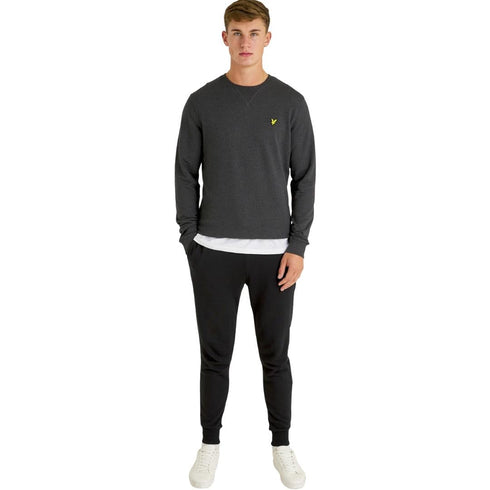 Lyle Scott Branded Charcoal Marl Pull Over Jumper