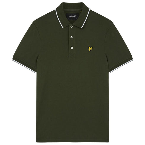 Lyle Scott Tipped Olive Polo Shirt