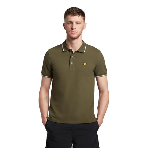 Lyle Scott Tipped Olive Polo Shirt