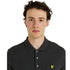 Lyle Scott Branded Chest Logo Charcoal Marl Polo Shirt
