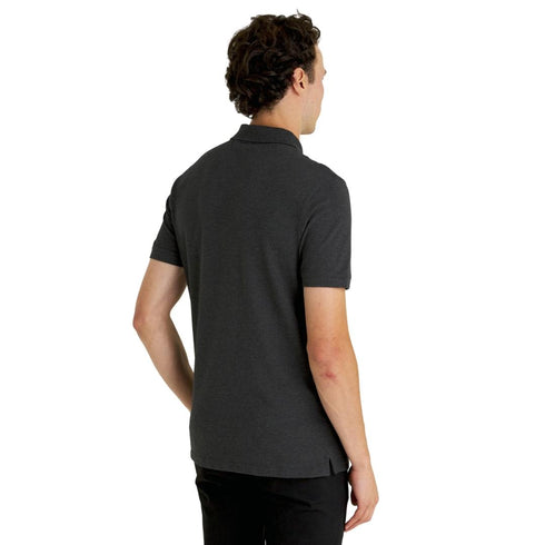 Lyle Scott Branded Chest Logo Charcoal Marl Polo Shirt