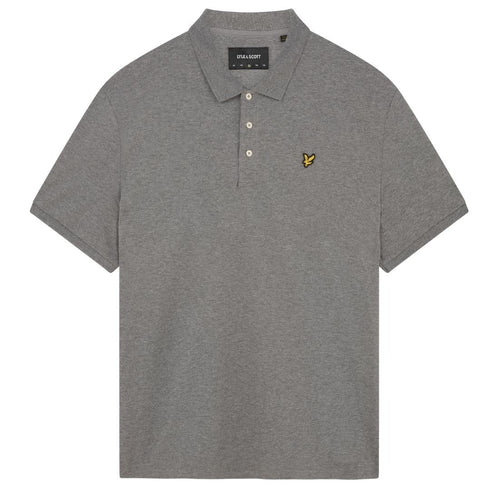 Lyle Scott Plain Mid Grey Marl Polo Shirt