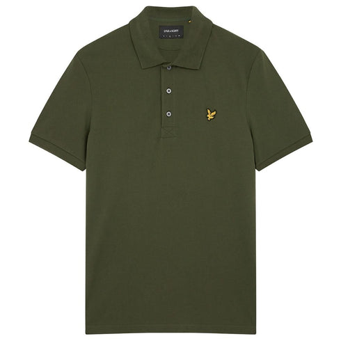 Lyle Scott Branded Chest Logo Olive Polo Shirt