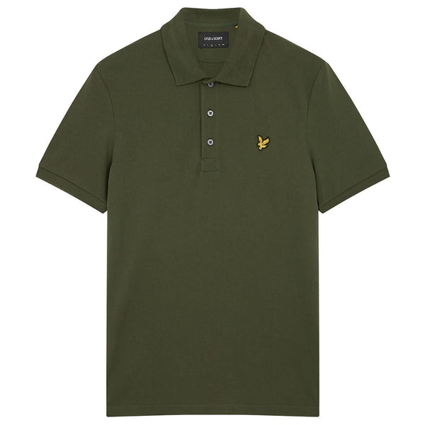 Lyle Scott Branded Chest Logo Olive Polo Shirt