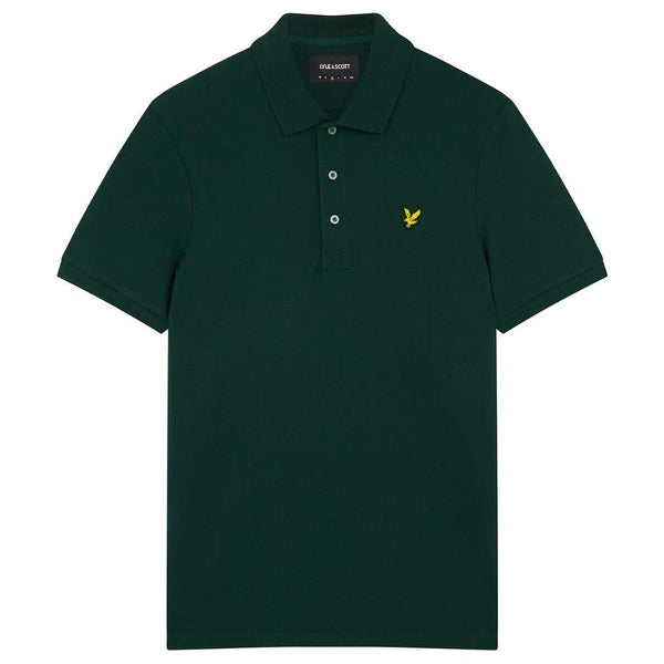 Lyle & Scott Branded Chest Logo Dark Green Polo Shirt SP400VOG W486