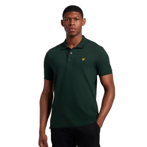 Lyle & Scott Branded Chest Logo Dark Green Polo Shirt SP400VOG W486