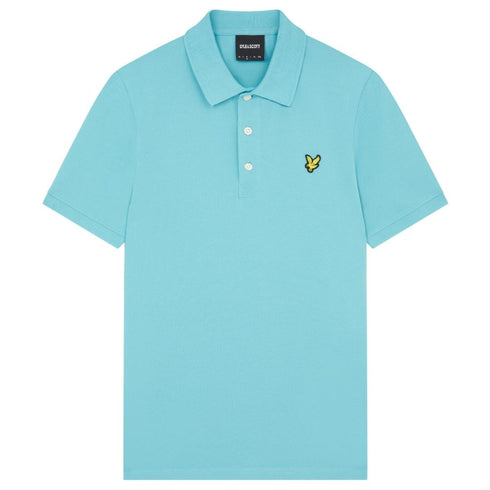 Lyle Scott Branded Chest Logo Alpine Sky Polo Shirt