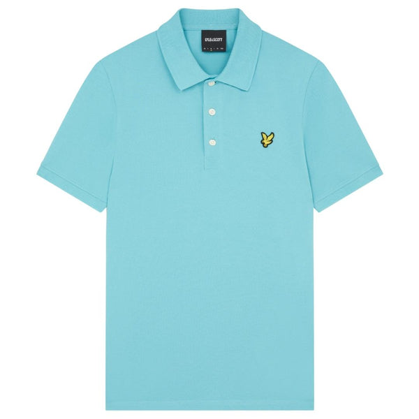 Lyle Scott Branded Chest Logo Alpine Sky Polo Shirt