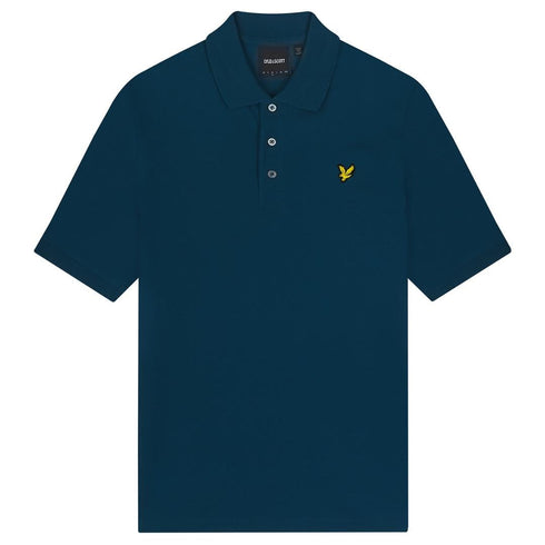 Lyle Scott Branded Chest Logo Apres Navy Polo Shirt