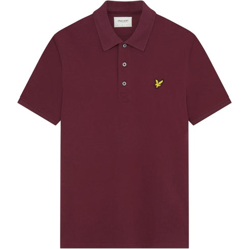 Lyle Scott Branded Chest Logo Burgundy Polo Shirt