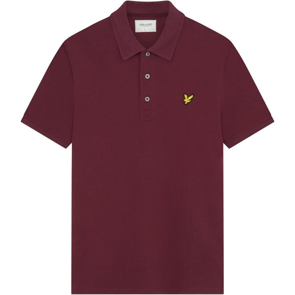 Lyle Scott Branded Chest Logo Burgundy Polo Shirt