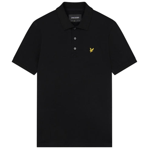 Lyle & Scott Branded Chest Logo Jet Black Polo Shirt SP400VOG Z865