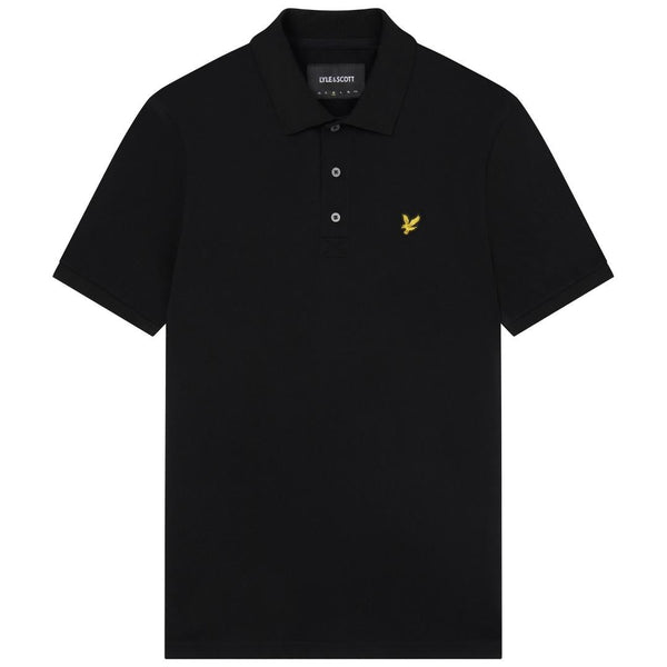 Lyle & Scott Branded Chest Logo Jet Black Polo Shirt SP400VOG Z865