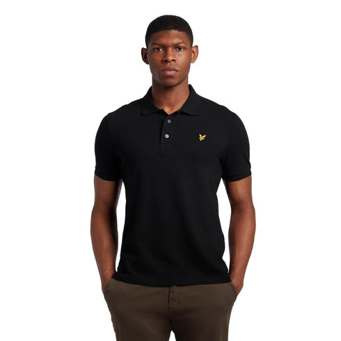 Lyle & Scott Branded Chest Logo Jet Black Polo Shirt SP400VOG Z865