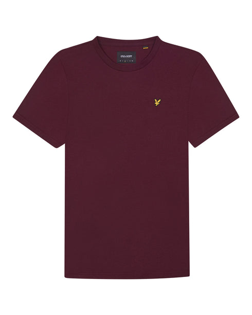 Lyle Scott Plain Burgundy T Shirt - Style Centre Wholesale