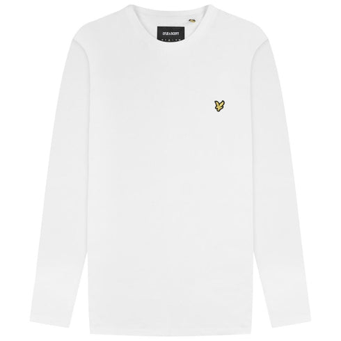 Lyle Scott Branded White Long Sleeve T Shirt
