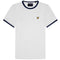Lyle Scott Branded White Ringer T Shirt