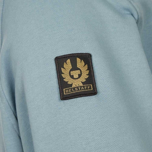Belstaff Patch Logo Artic Blue Zip Up Hoodie