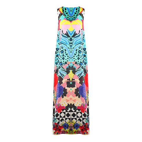 Inoa Monrovian 12001 Multicoloured Silk Flowing Maxi Dress Monrovian 12001 Flow Maxi Dress