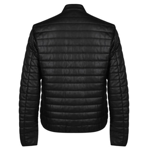 Armani Jeans Padded Biker Black Jacket - Nova Clothing