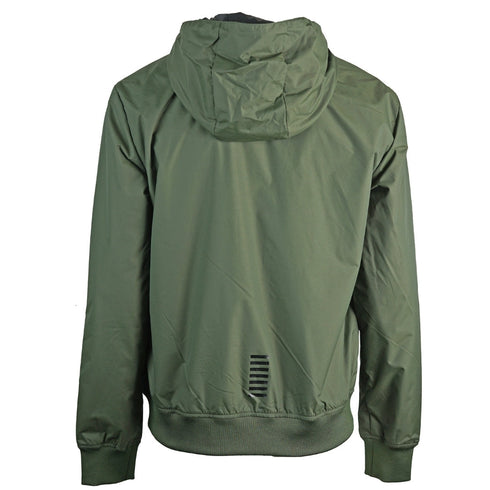 Ea7 Green Hooded Bomber Jacket
