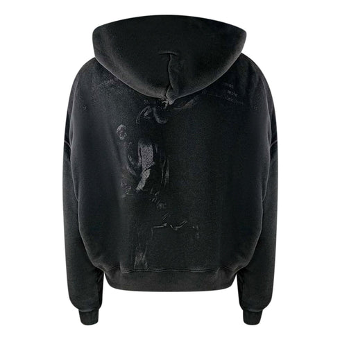 Off-White Black Oversized Hoodie OMBB118F23FLE0091077
