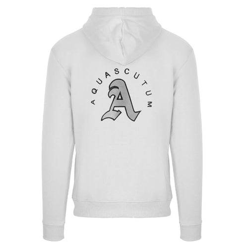 Aquascutum Monotone Aldis Emblem Logo White Hoodie