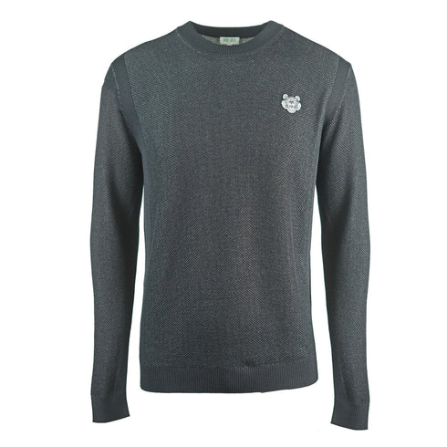 Kenzo Textiled Design Plain Black Jumper