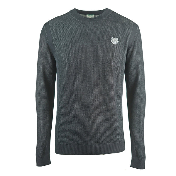 Kenzo Textiled Design Plain Black Jumper