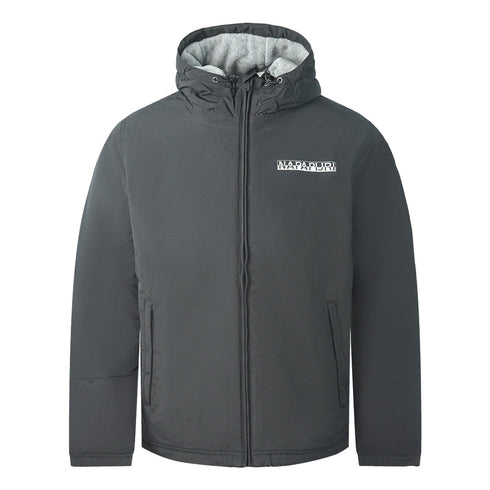Napapijri A Ice Black Hooded Fleece Jacket
